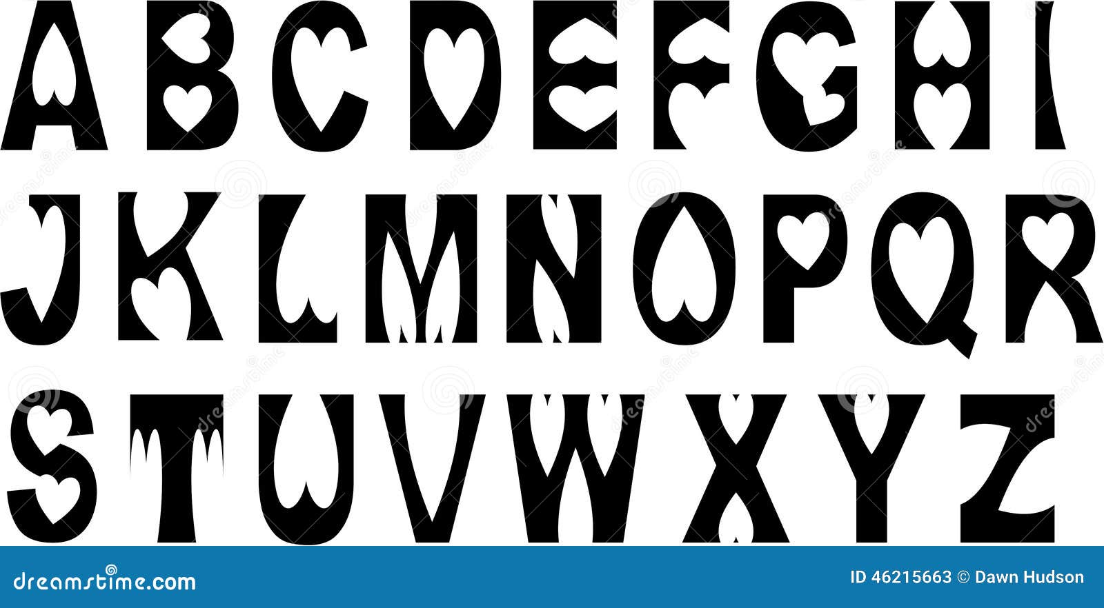 Alphabet Fonts Heart Letters