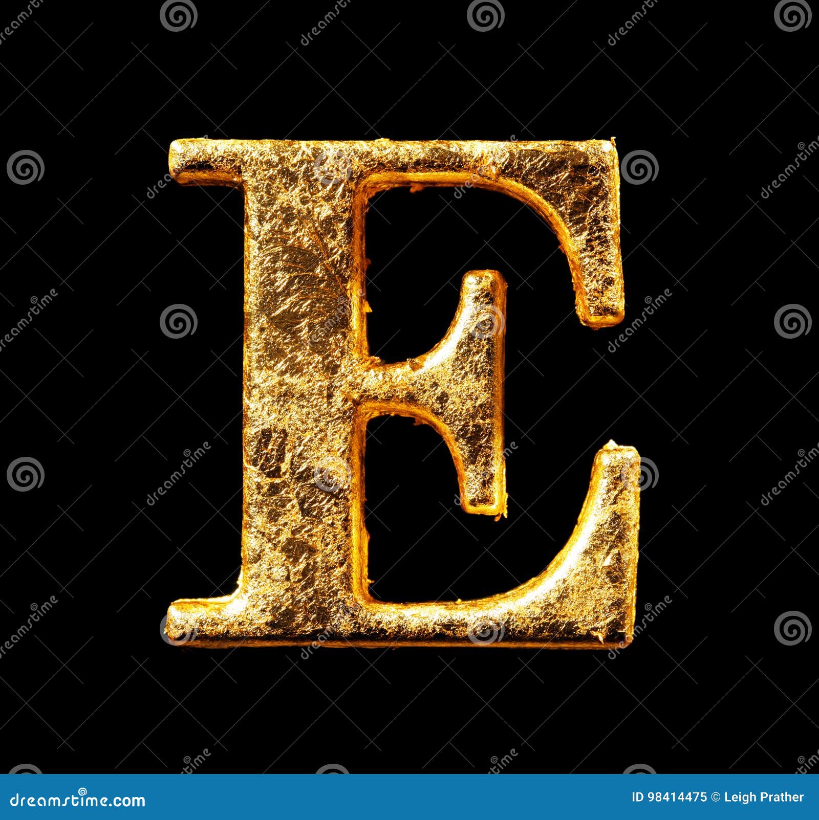 alphabet and numbers in gold leaf