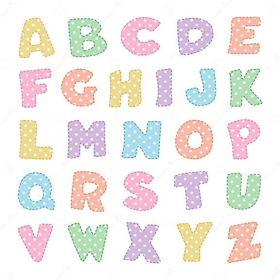 Alphabet with Pastel Polka Dots Stock Vector - Illustration of letters ...