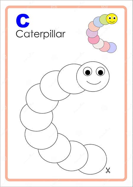 Alphabet Picture Letter `C` Colouring Page. Bee Craft. Stock ...