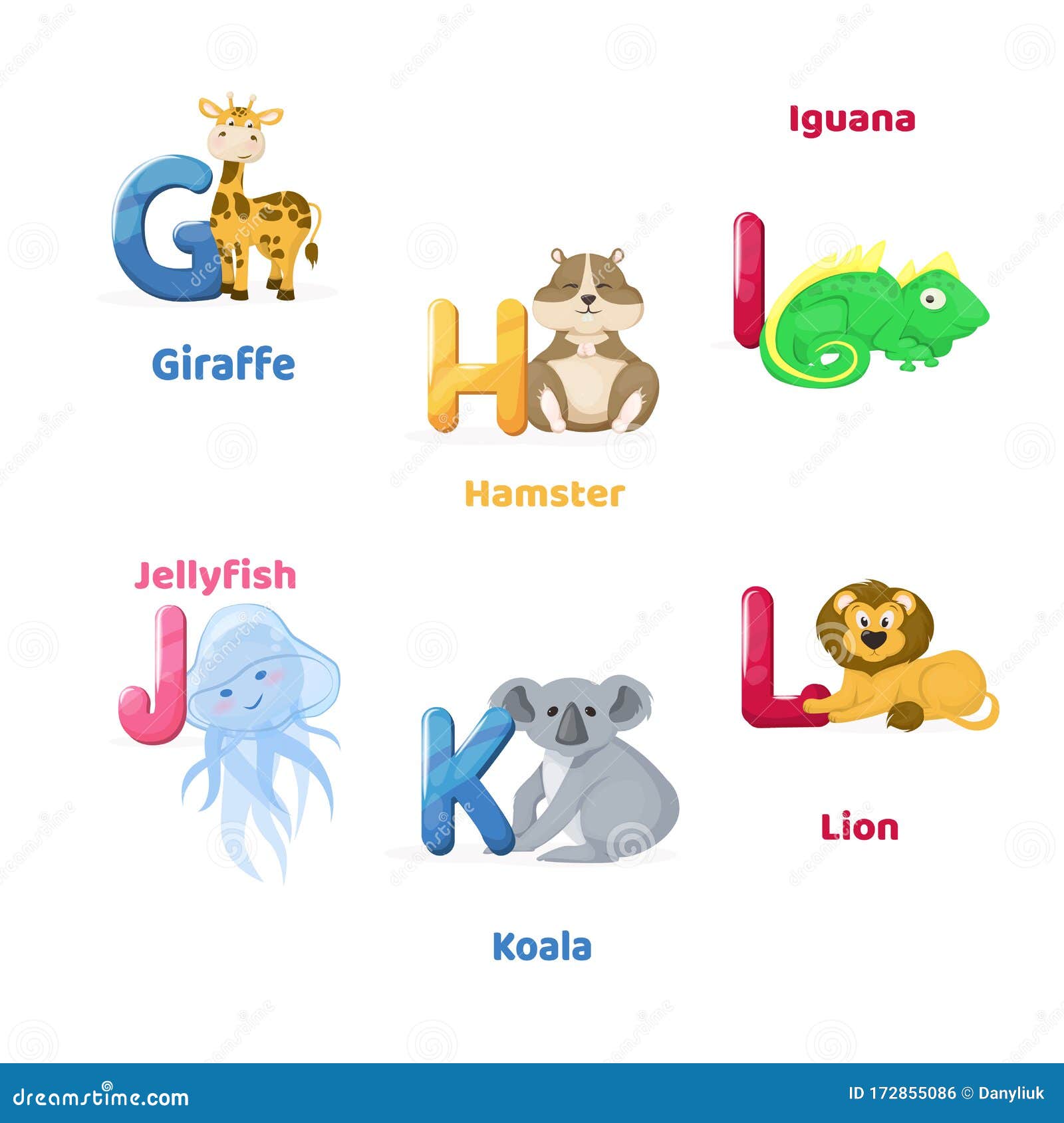 Alphabet Printable Flashcard with Letter G H I J K L. Zoo Animals for  English Language Education Stock Illustration - Illustration of language,  learn: 172855086