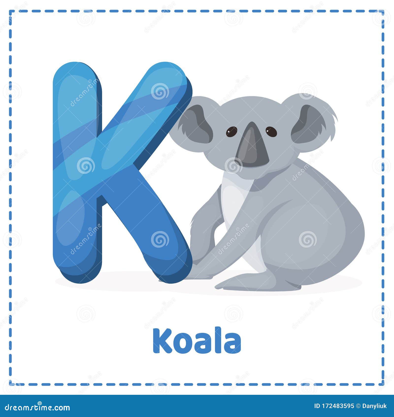  Alphabet  Printable Flashcards  Vector with Letter  K  Stock 