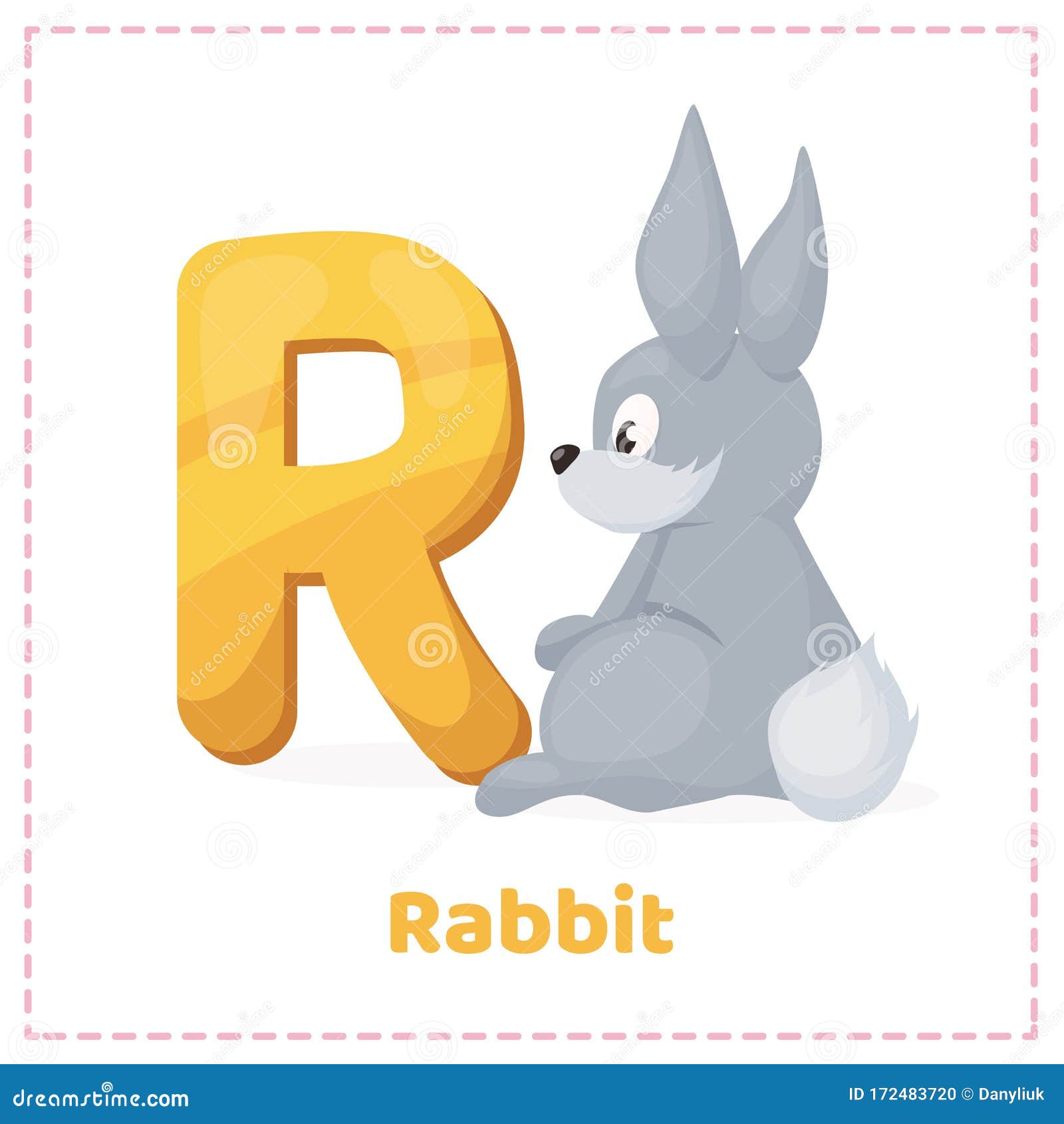 Alphabet Printable Flashcards Vector With Letter R Stock Illustration