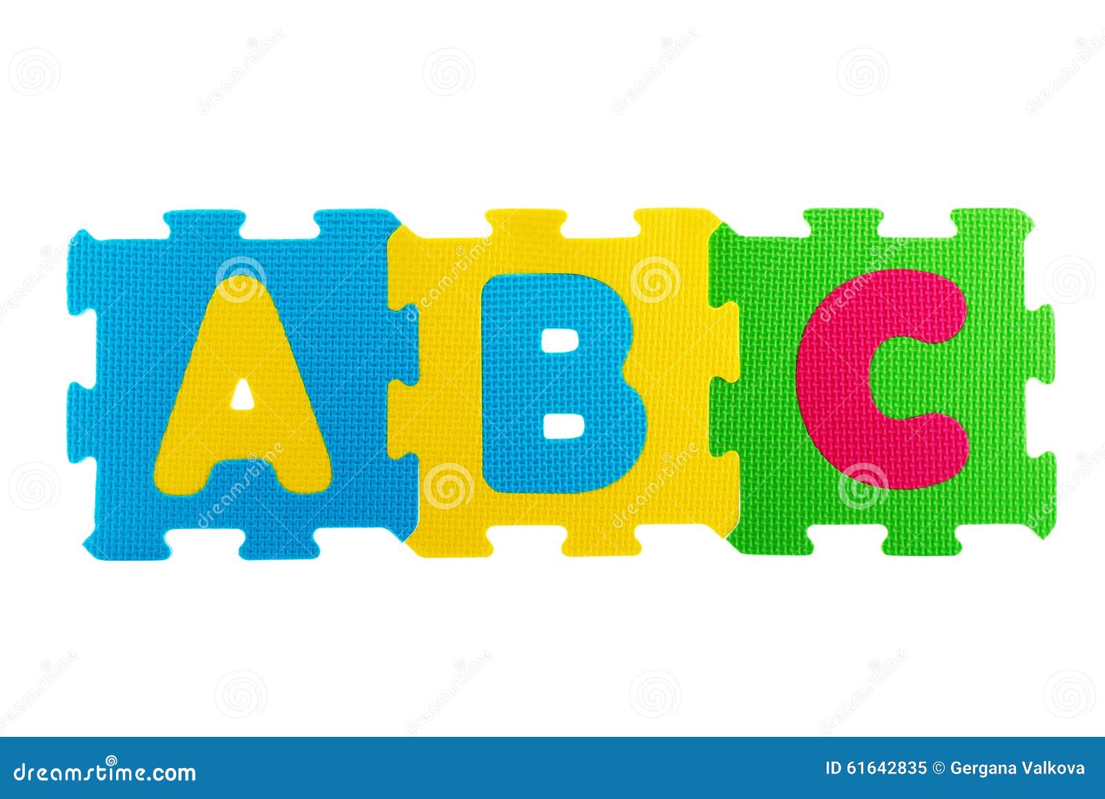 Alphabet Rubber Mat. ABC Written on the Rubber Mats Isolated on Stock