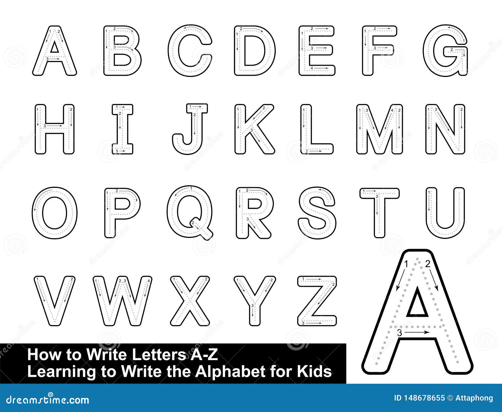 ALPHABET TRACING LETTERS STEP BY STEP LETTER TRACING Write The