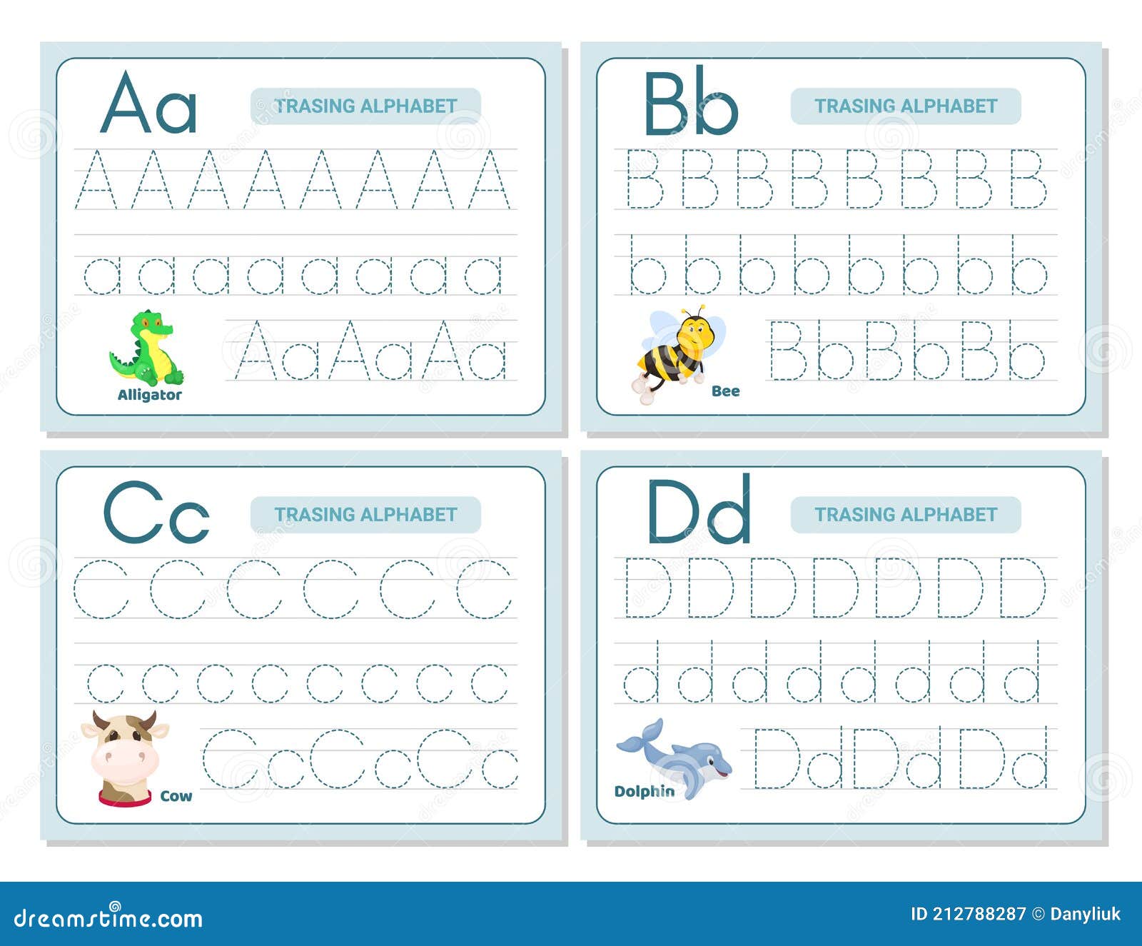 Alphabet Tracing Practice Letter a, B, C, D. Tracing Practice Pertaining To B And D Worksheet