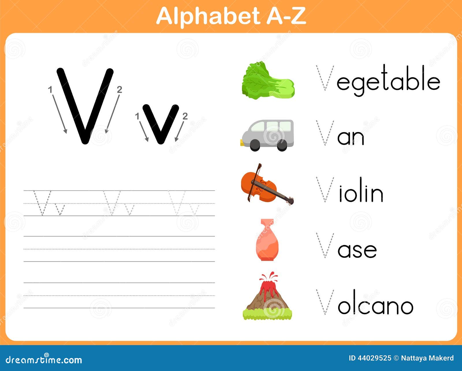 Alphabet Tracing Worksheet stock vector. Illustration of language