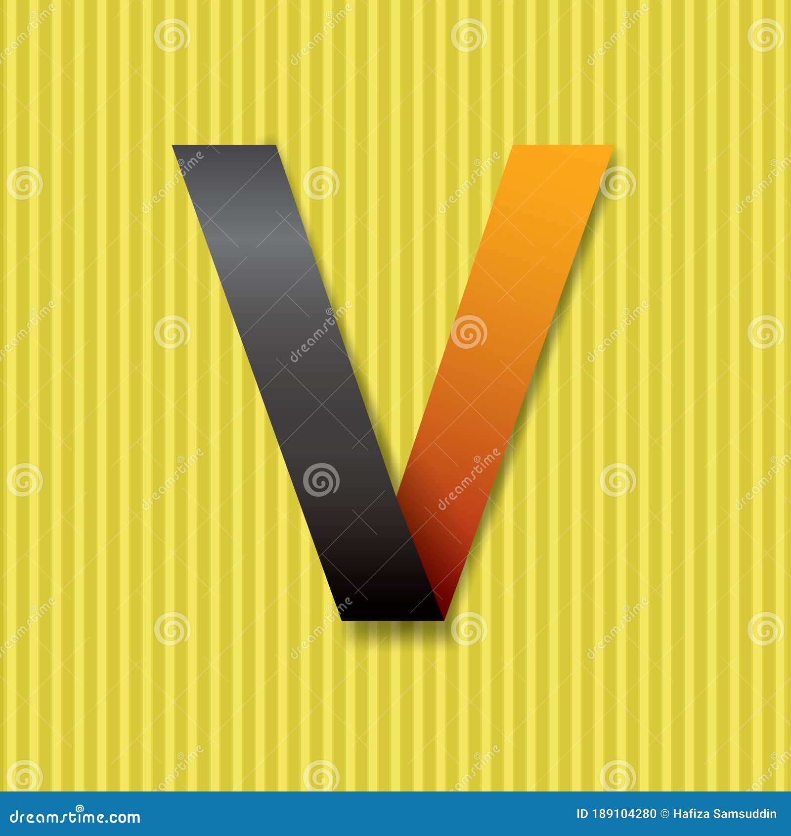 The Alphabet V. Vector Illustration Decorative Design Stock Vector