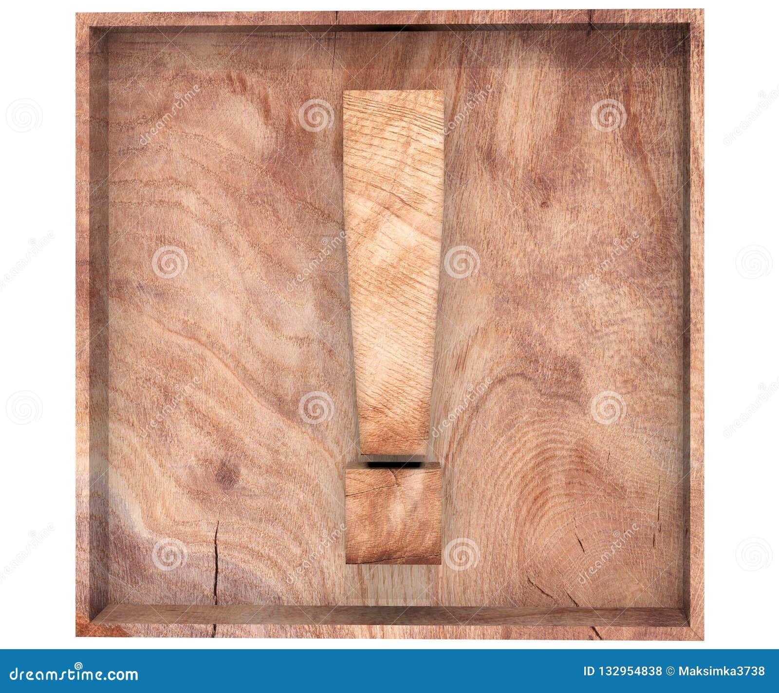 kom over I navnet Specialisere Alphabet Wooden Texture Exclamation Mark Sing in Wooden Box. 3d Rendering  Illustration. Stock Illustration - Illustration of detail, mark: 132954838