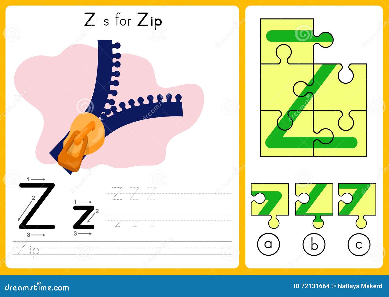 Alphabet A-Z Tracing And Puzzle Worksheet, Exercises For Kids