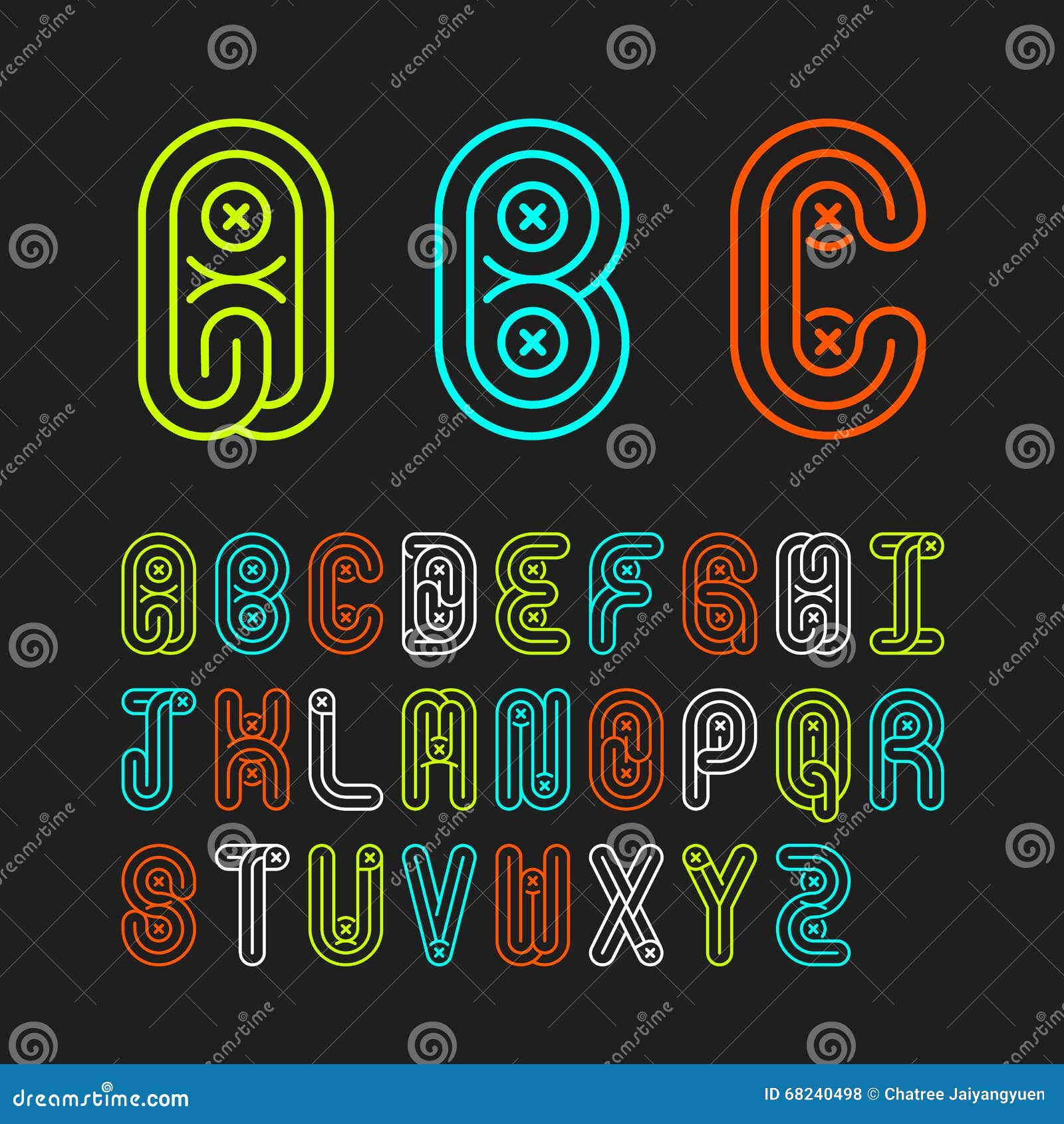 Alphabetic Fonts Capital Letter A To Z Stock Vector - Illustration Of  Alphabet, Graphic: 68240498