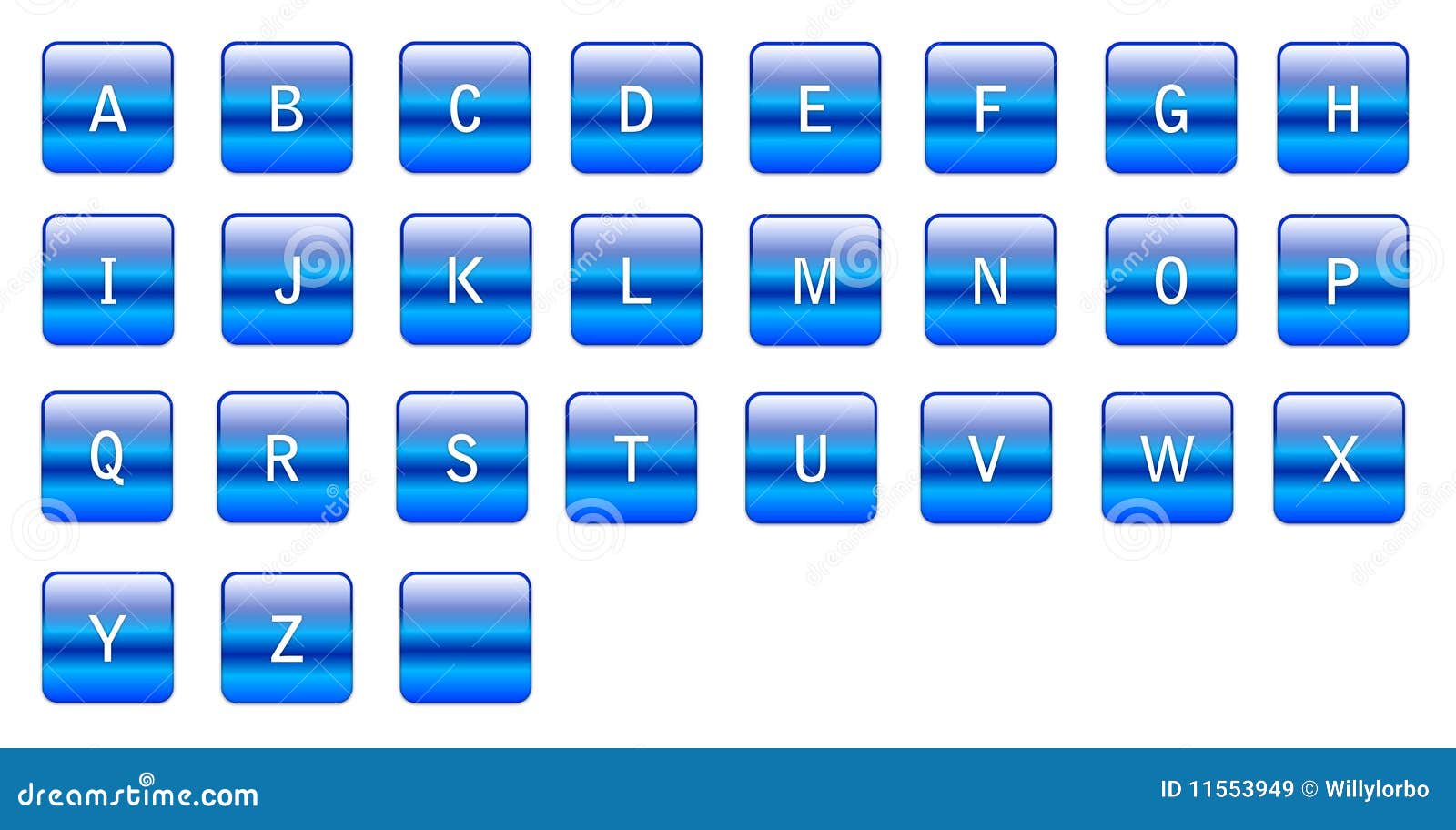 alphabetical blue characters