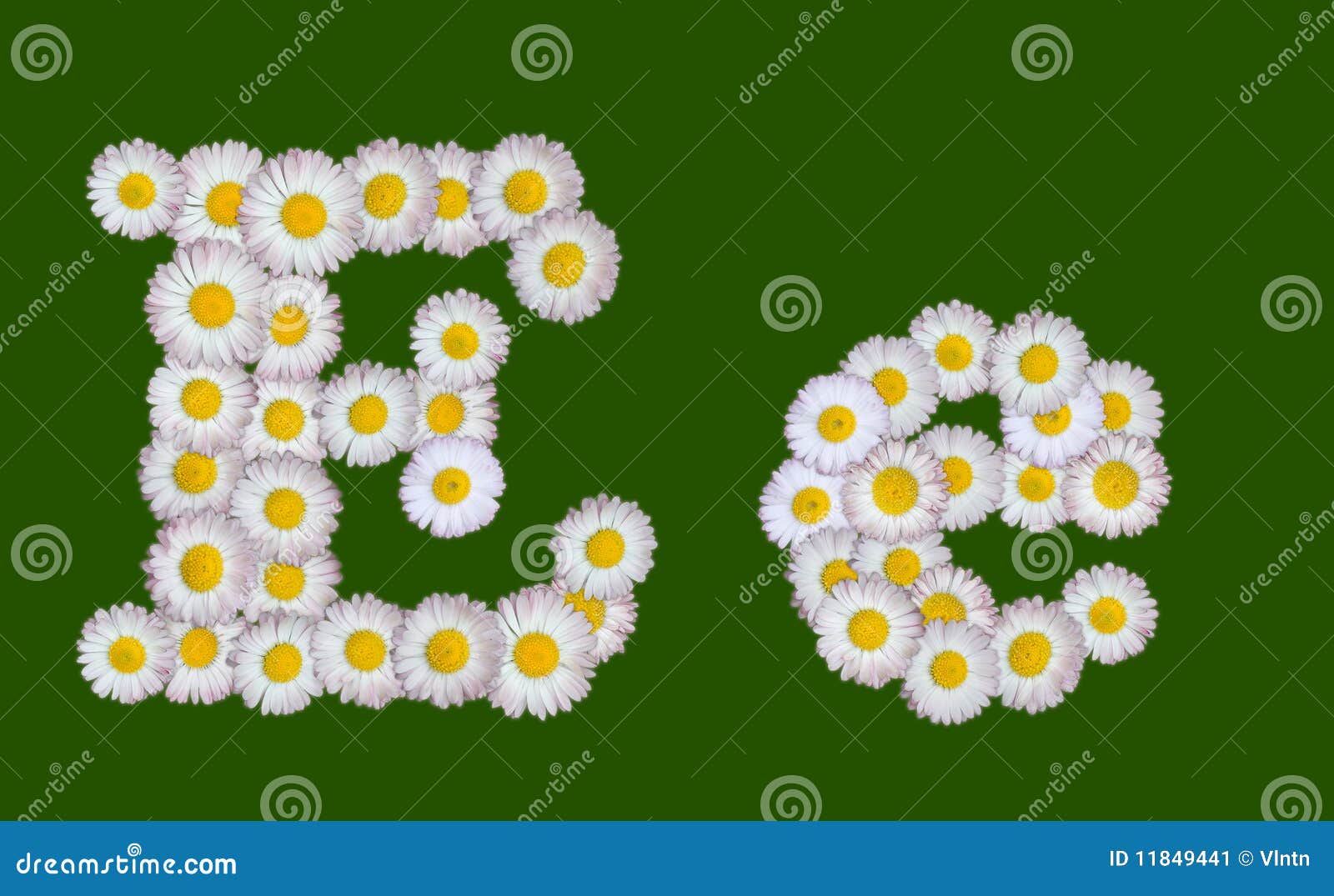 Alphabetical Letter Made of Flowers Stock Illustration - Illustration