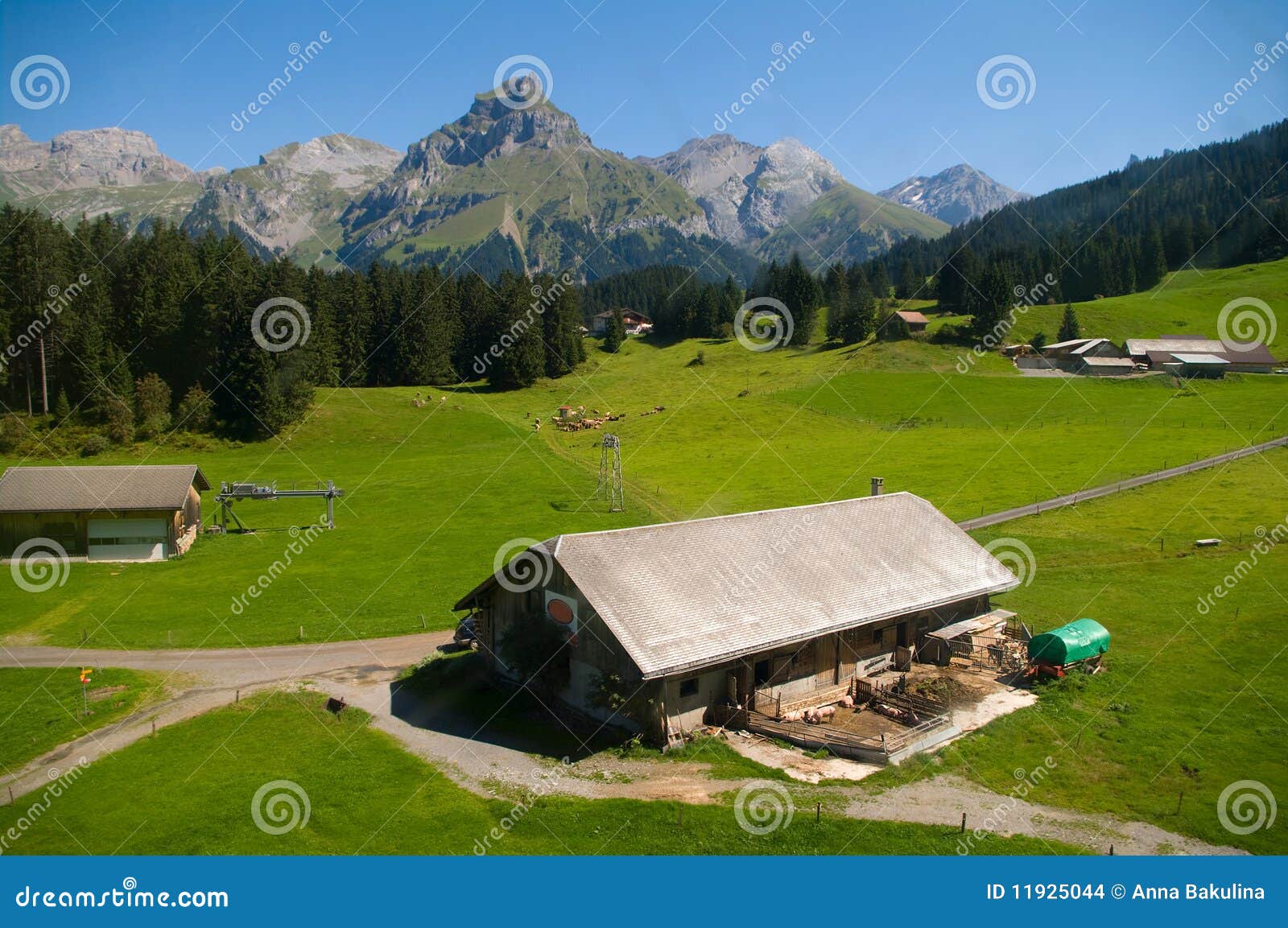 Alpine farm stock photo. Image of glacier, settlement 11925044