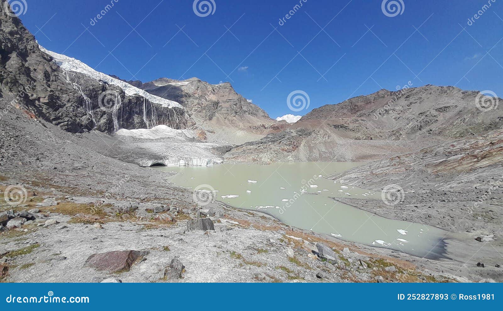 alpine glacier that ends in a glacial lake globale warming