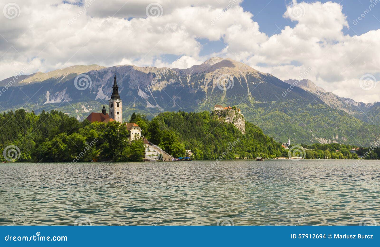 alpine mountain lake in the julian alps