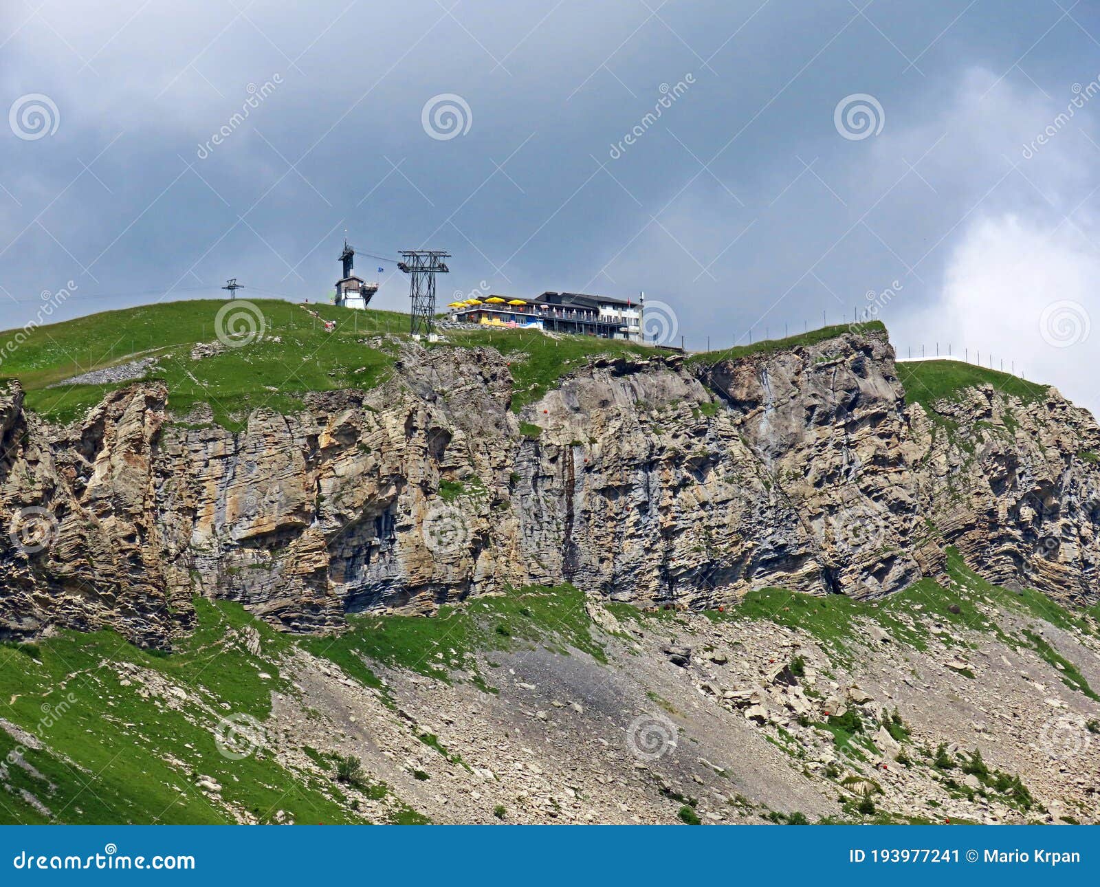 alpine peak bonnistock below the melchsee and tannensee lakes and in the uri alps mountain massif, melchtal - canton of obwald