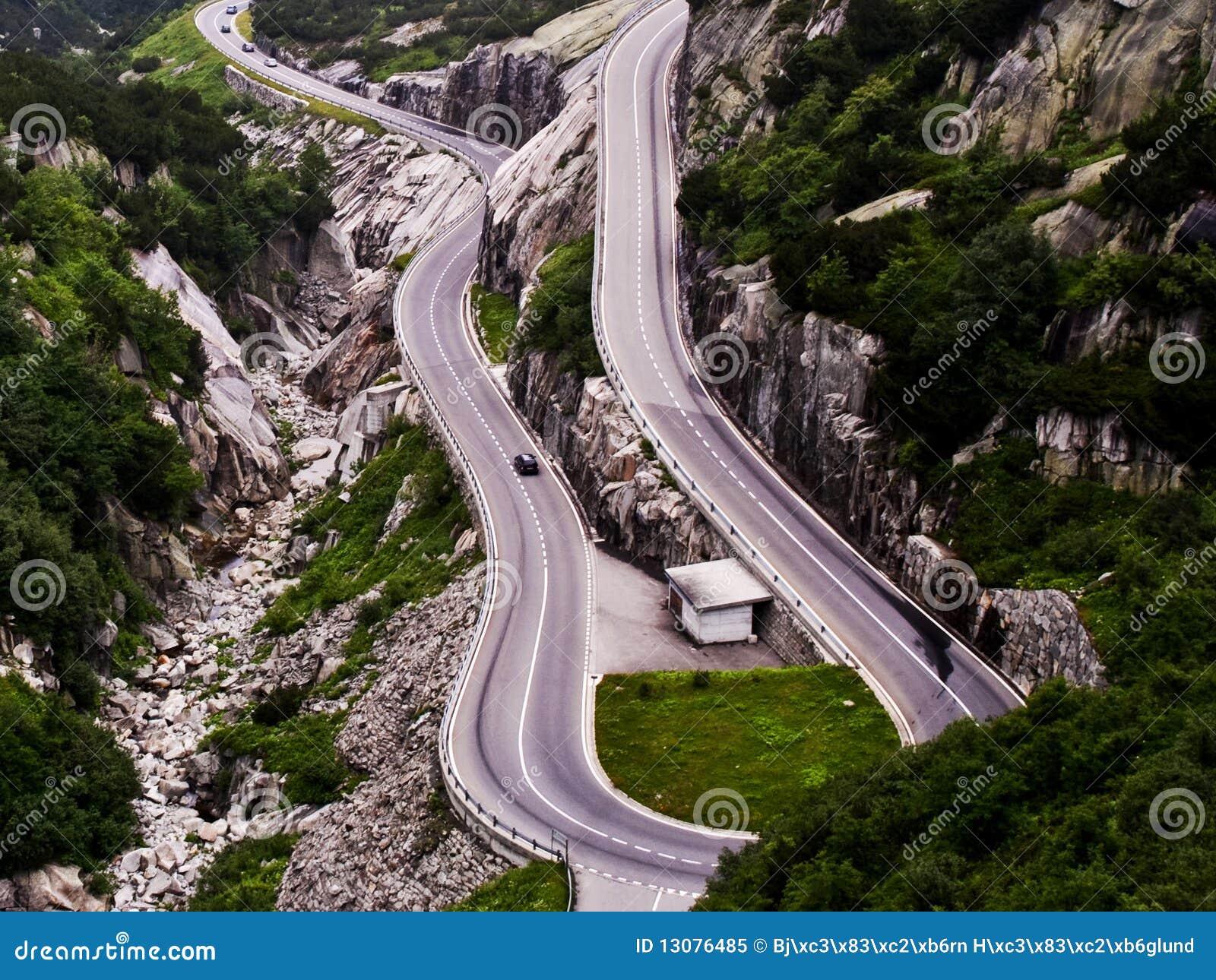 Alpine road stock image. Image of view, scenery, nature 13076485