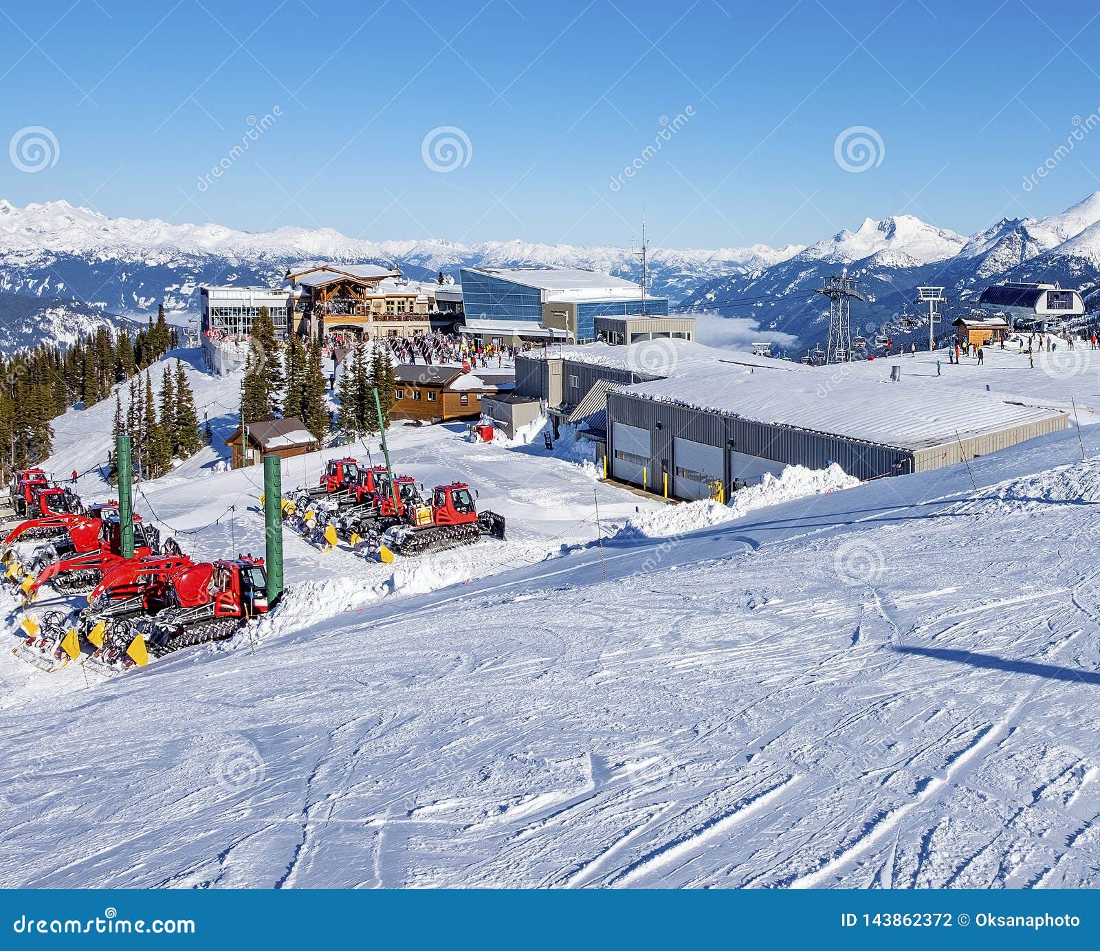 Alpine ski resort stock photo. Image of holidays, nature 143862372