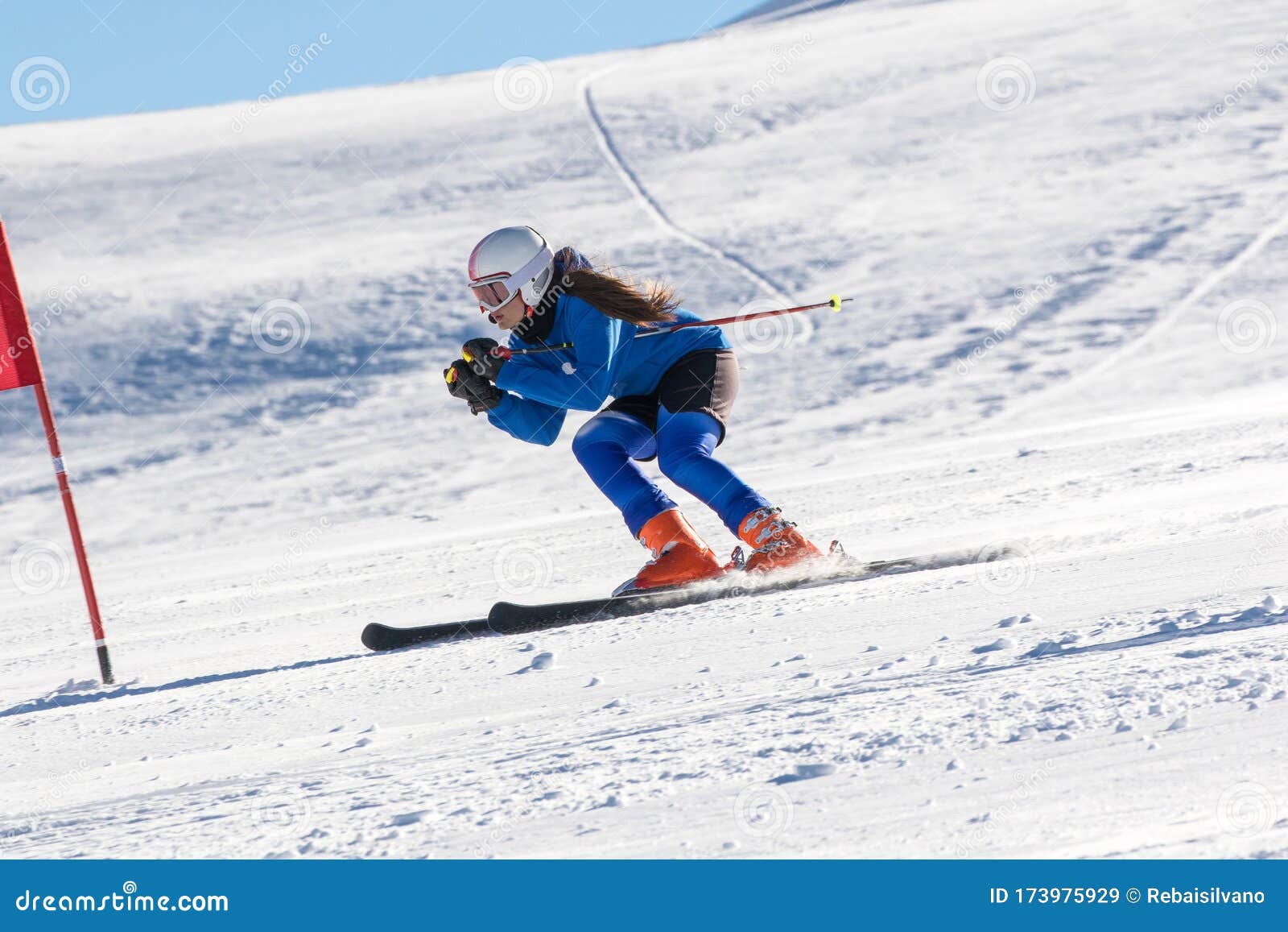 Alpine skiing competition stock image. Image of downhill 173975929