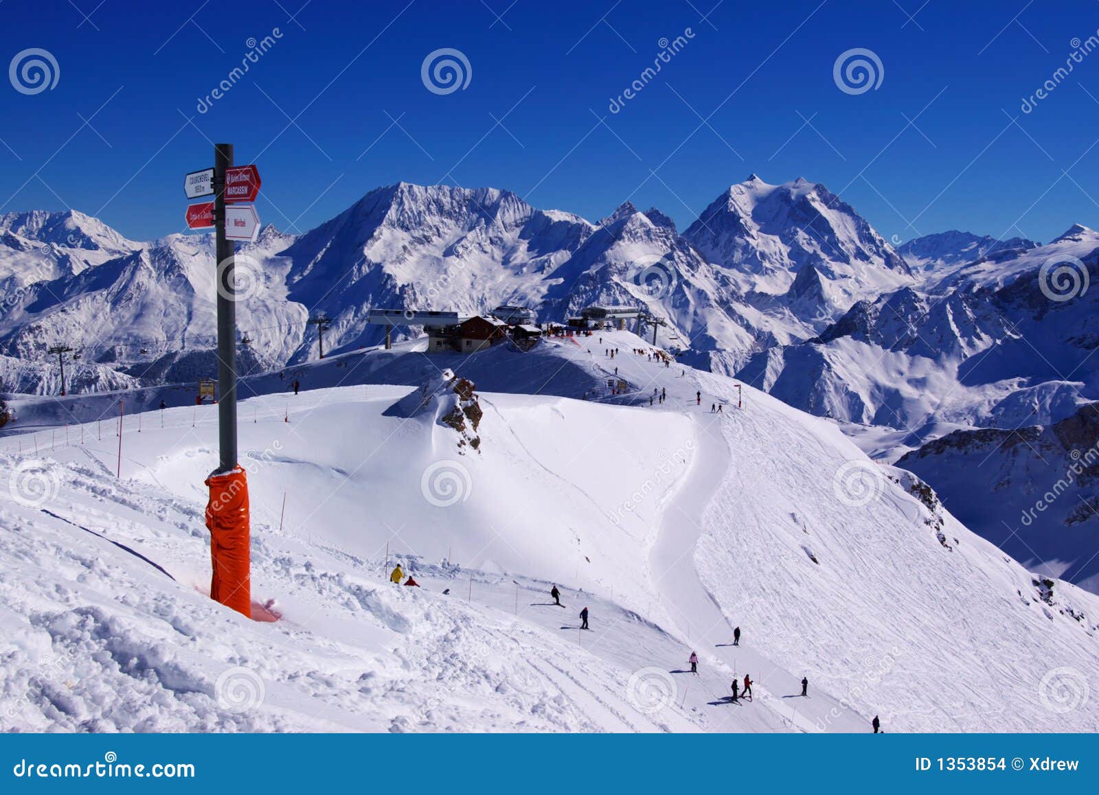 Alpine sky resort view stock photo. Image of landscape 1353854