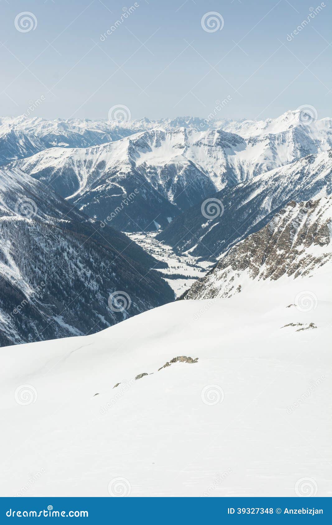Alpine Valley Surrounded with Mountains Stock Photo Image of climbing