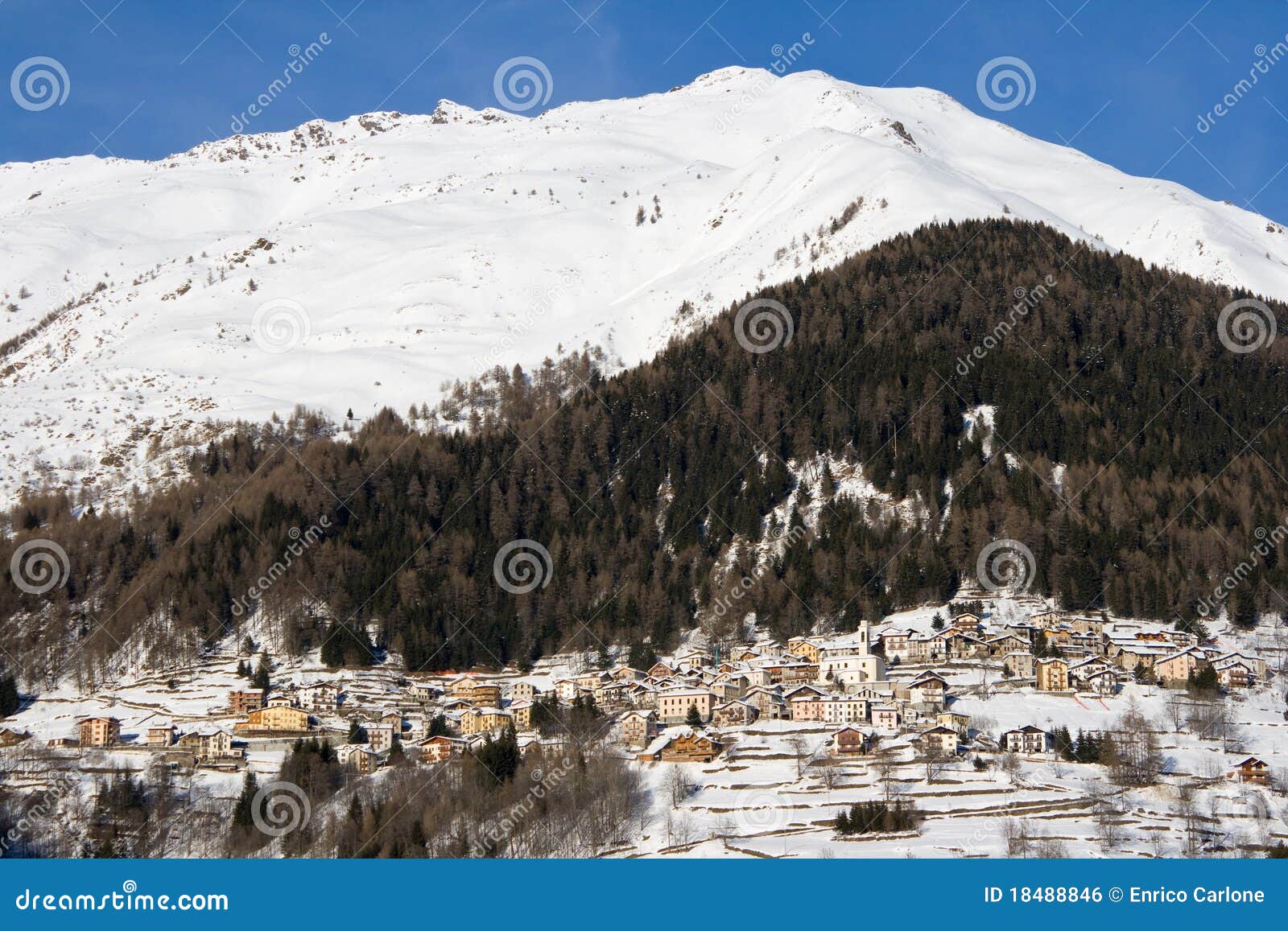 Alpine village stock photo. Image of forest, traditional 18488846