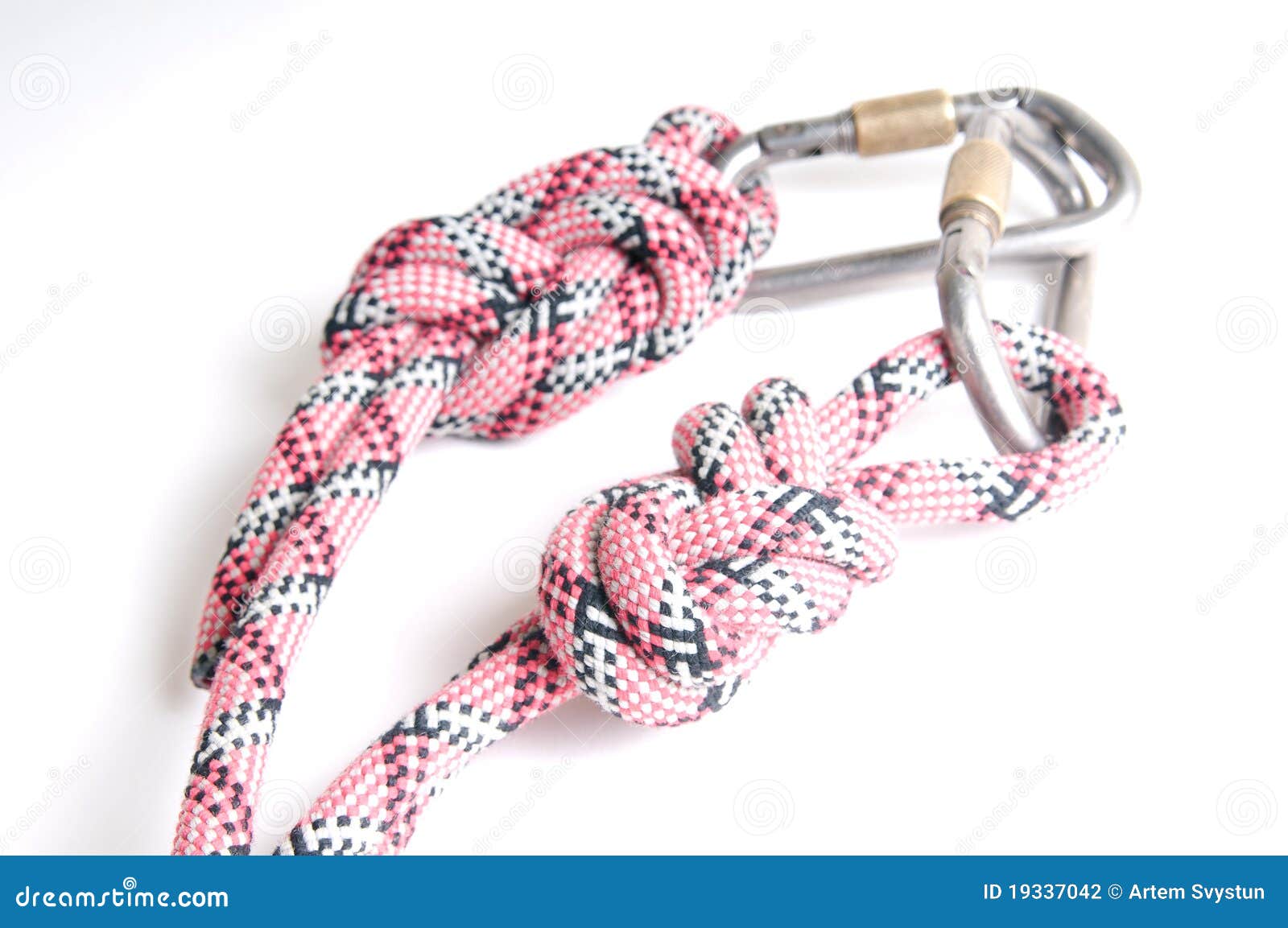 alpinist rope with carabine