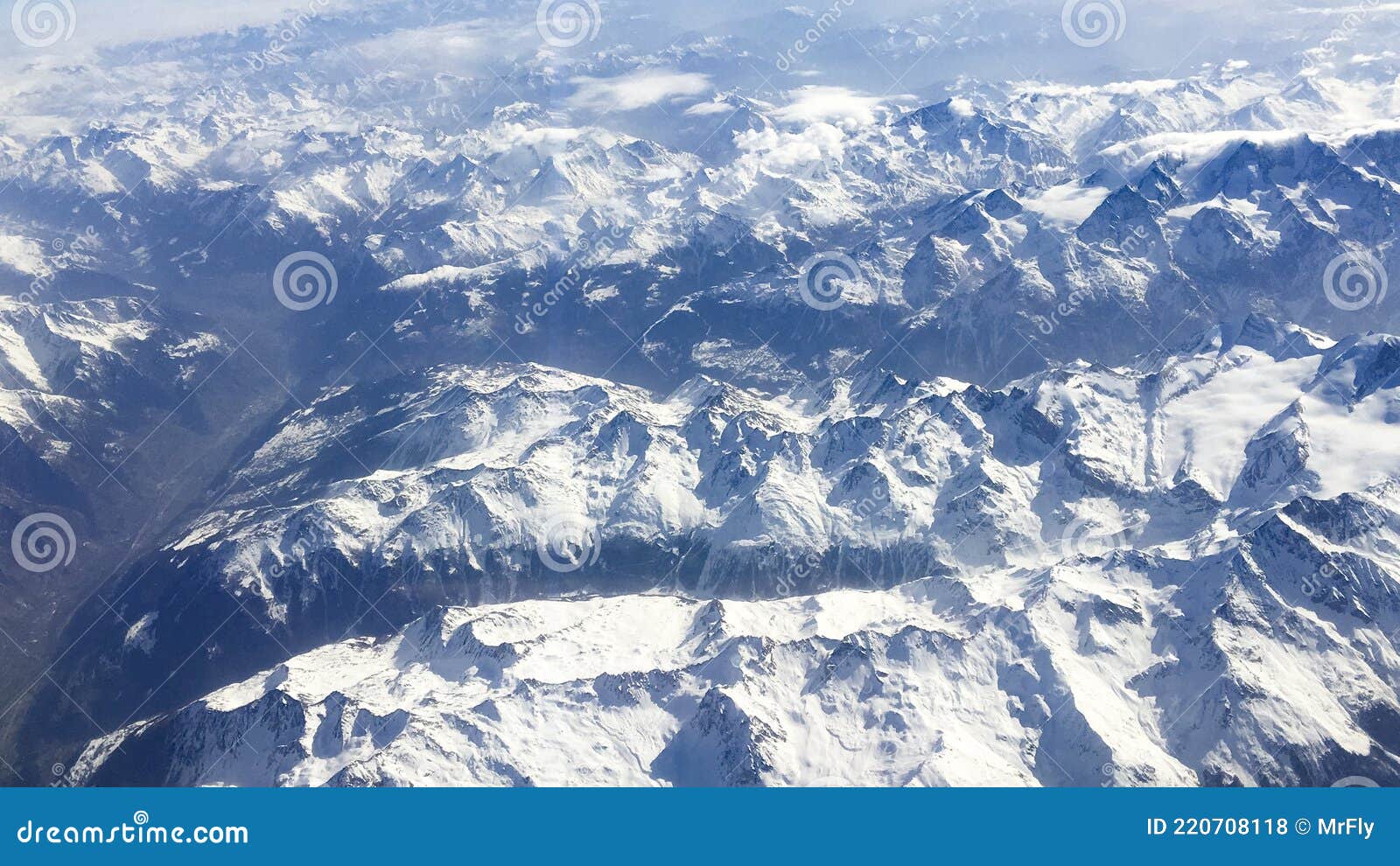 alps mountainrange from above