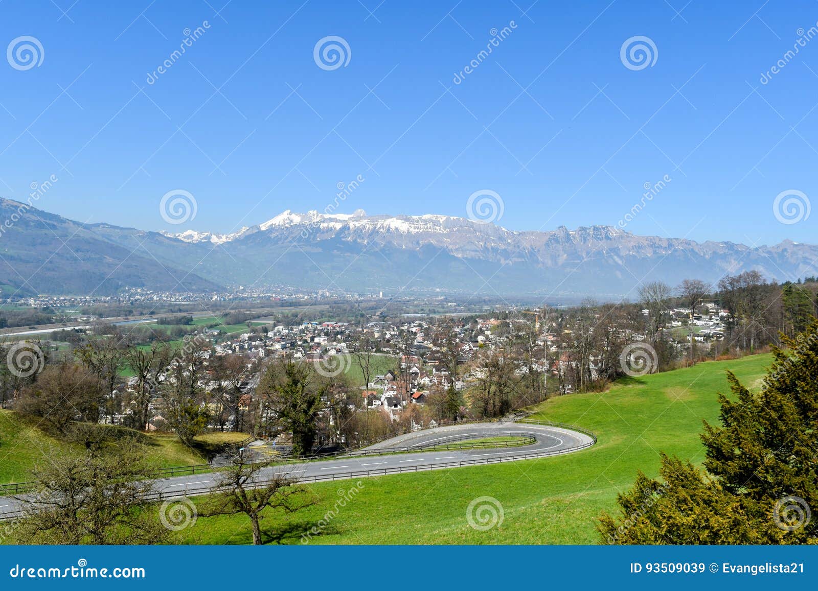 Alps View from Vaduz - Liechtenstein Stock Image - Image of castle ...