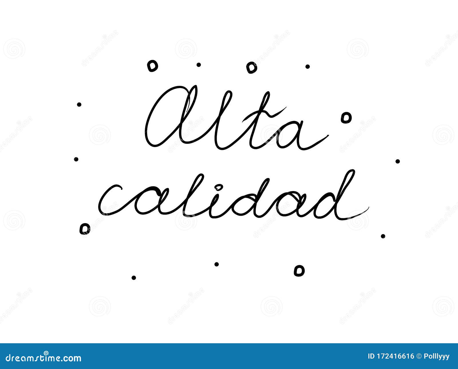 alta calidad phrase handwritten with a calligraphy brush. high quality in spanish. modern brush calligraphy.  word black