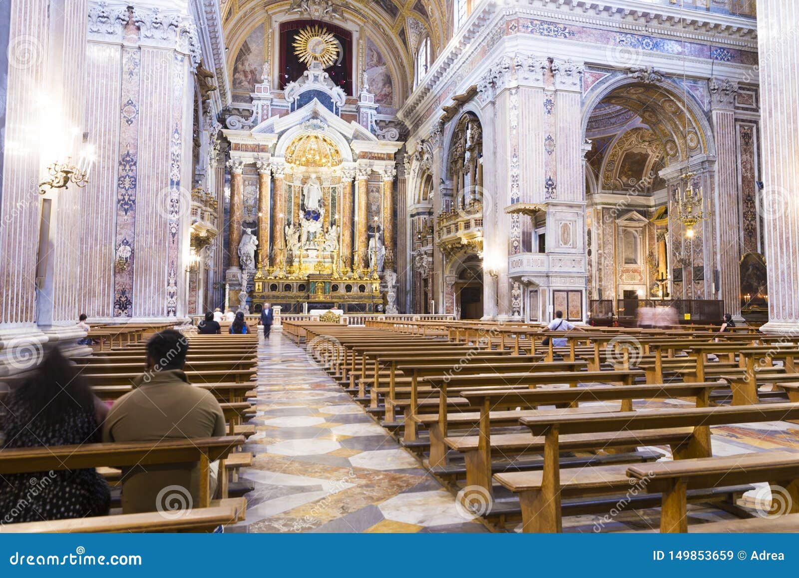 The Altar from GesÃ¹ Nuovo Church from Naples Editorial Stock Image - Image  of destination, district: 149853659