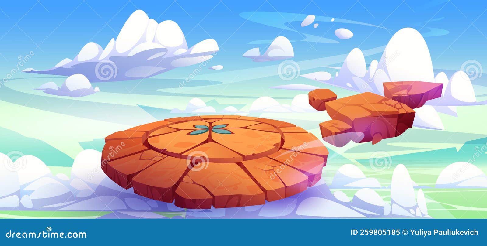 Conjunto de ilhas voadoras vetoriais grátis de campo verde de gelo para jogo  de desenho animado