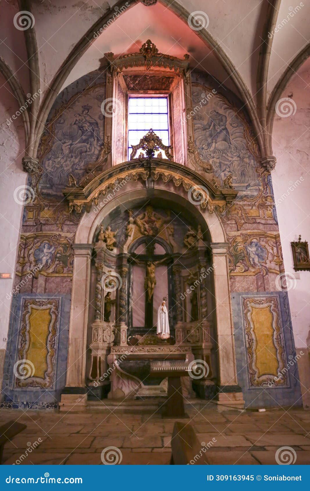 altar of saint mary magdalene church in olivenza town