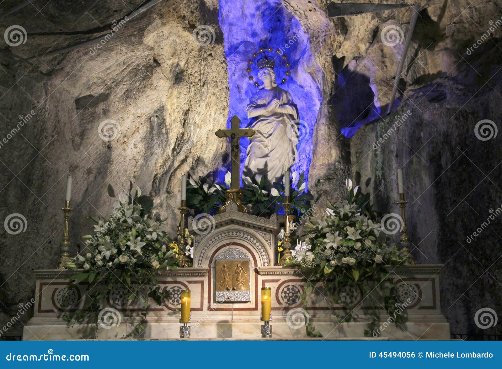 altar and statue of santa rosalia, palermo