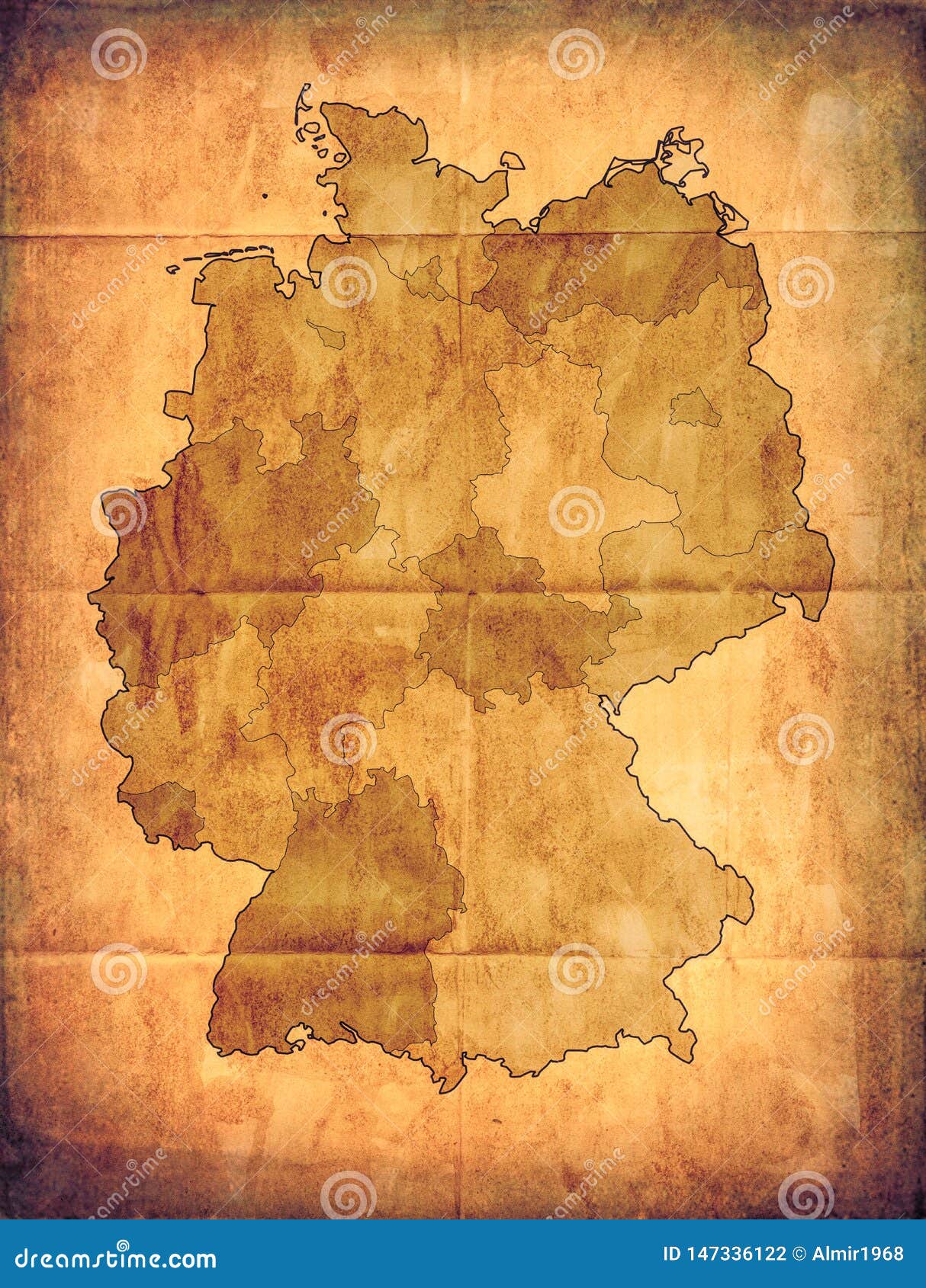 Alte Deutschland-Karte stockfoto. Bild von grunge, papier - 147336122