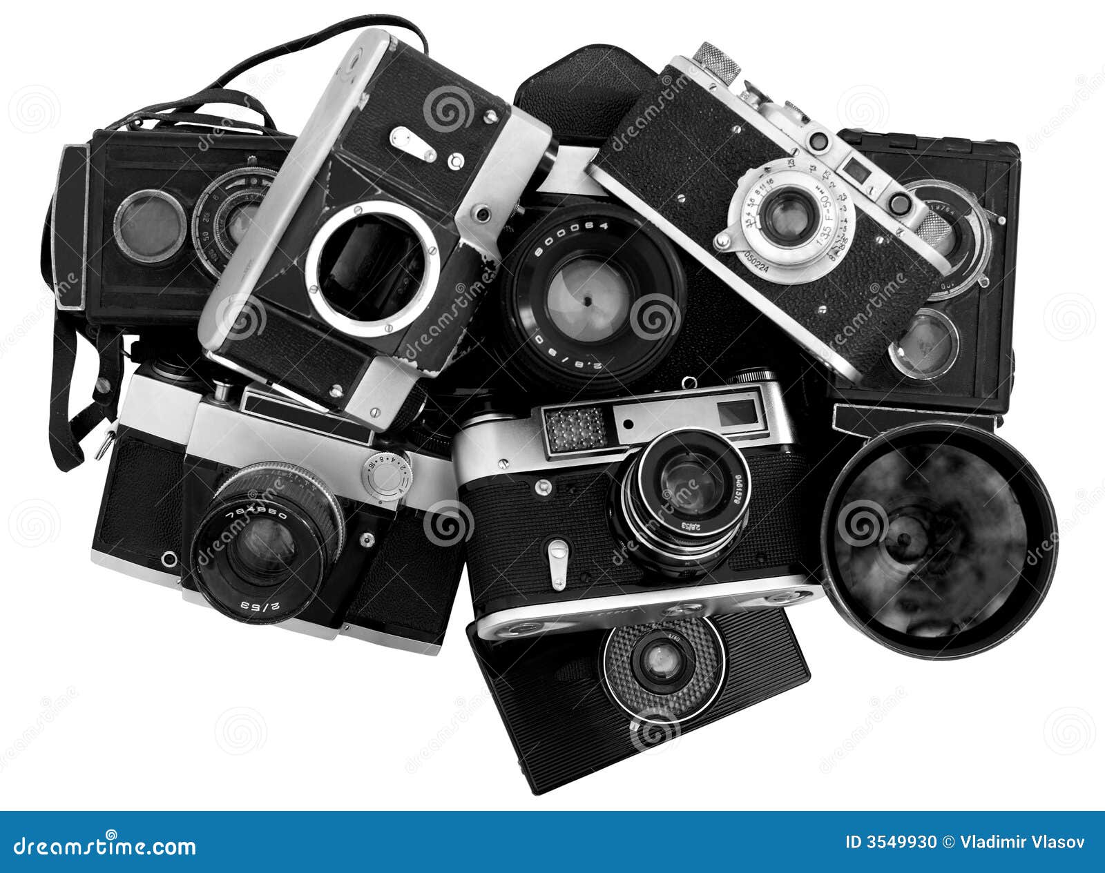 Alte Fotokameras stockfoto. Bild von überholt, nostalgie - 3549930