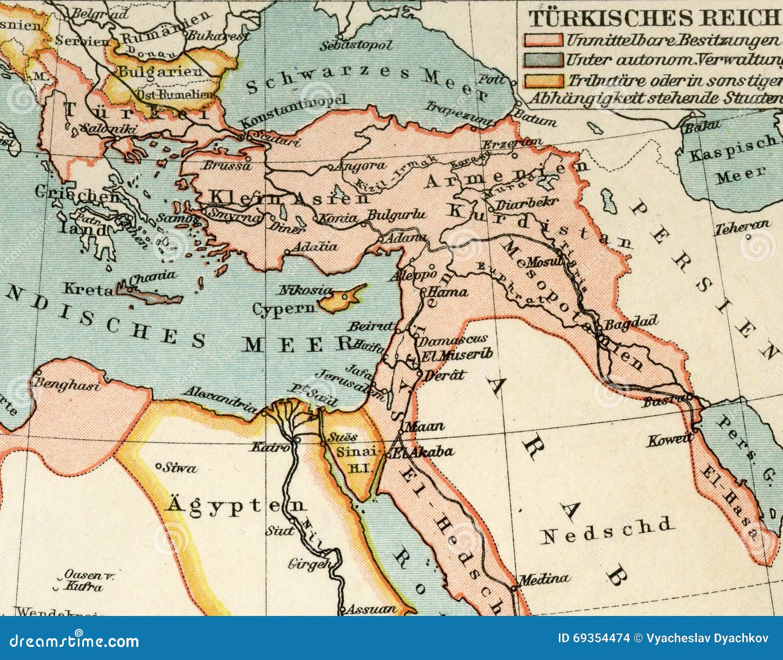 Alte Karte Von Geographischem Atlas 10 Das Turkische Osmanische Reich Die Turkei Stockfoto Bild Von Reich Karte