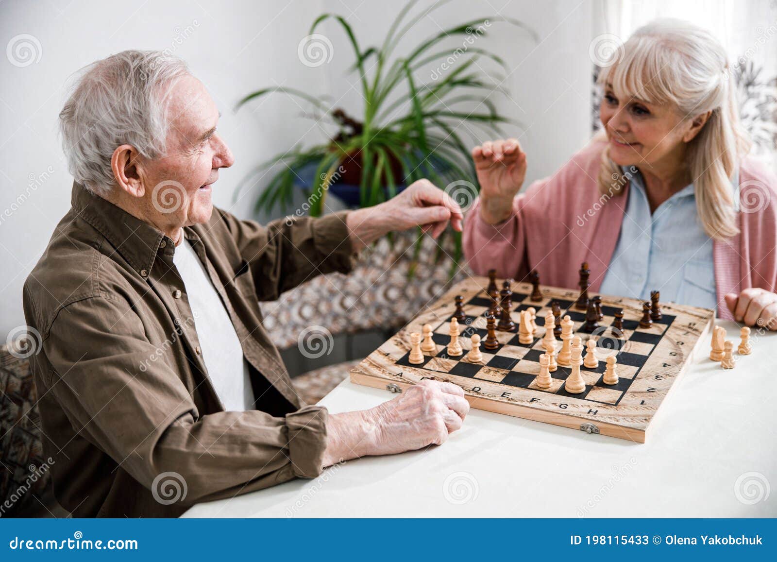 Alte Menschen, Die Schach Spielen Stockbild