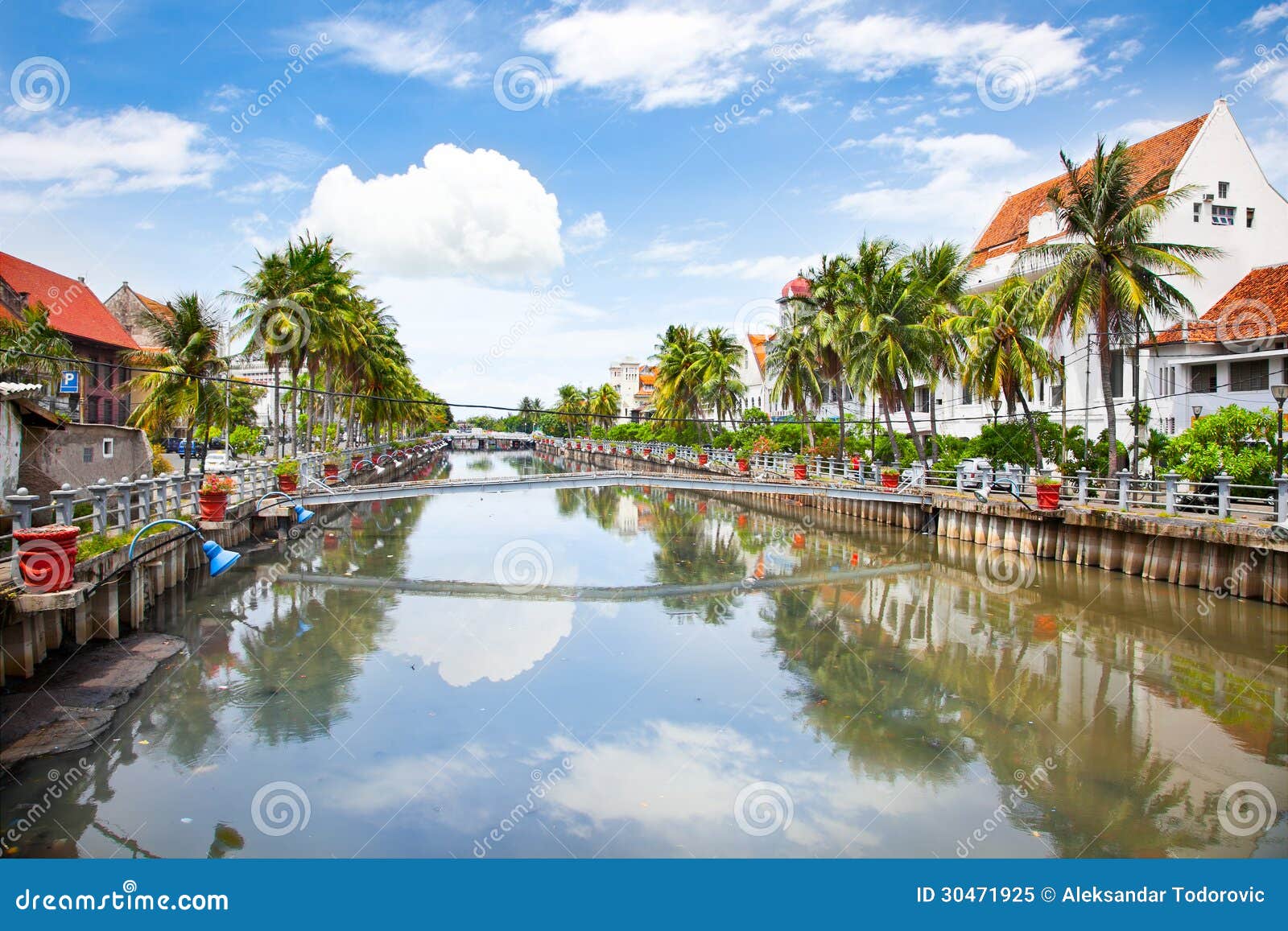 Alte Stadt  Jakartas Entlang Dem Stinkenden Fluss Java  