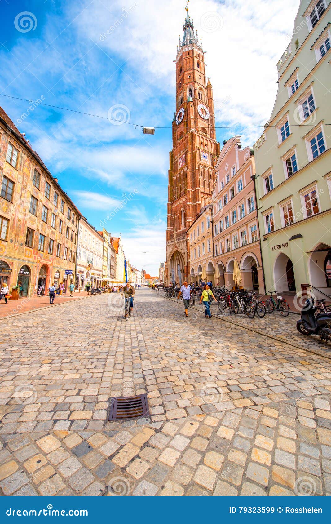 Alte Stadt Landshut in Deutschland Redaktionelles Stockbild - Bild von