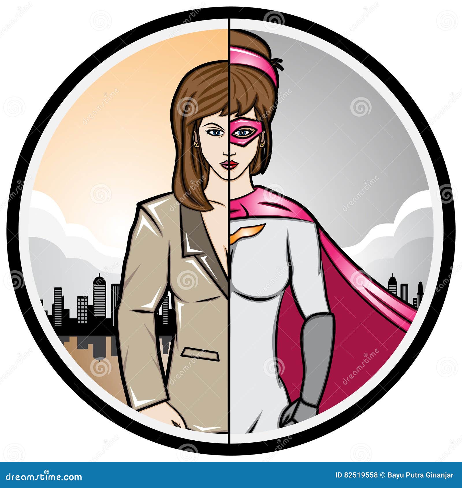 Alter Ego Frauen Superheld Vektor Abbildung Illustration Von Starke 82519558