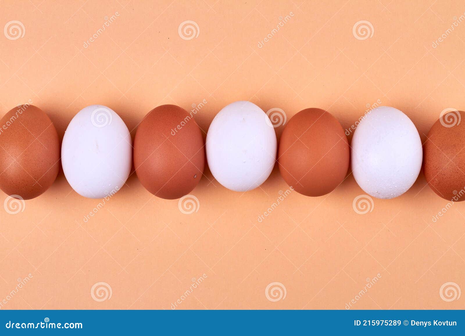 alternation of white and brown eggs.