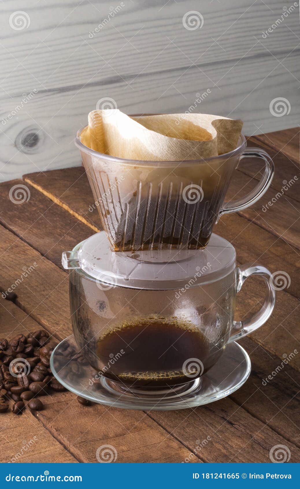 Alternative Brewing of Coffee in a Cup through a Filter with Coffee