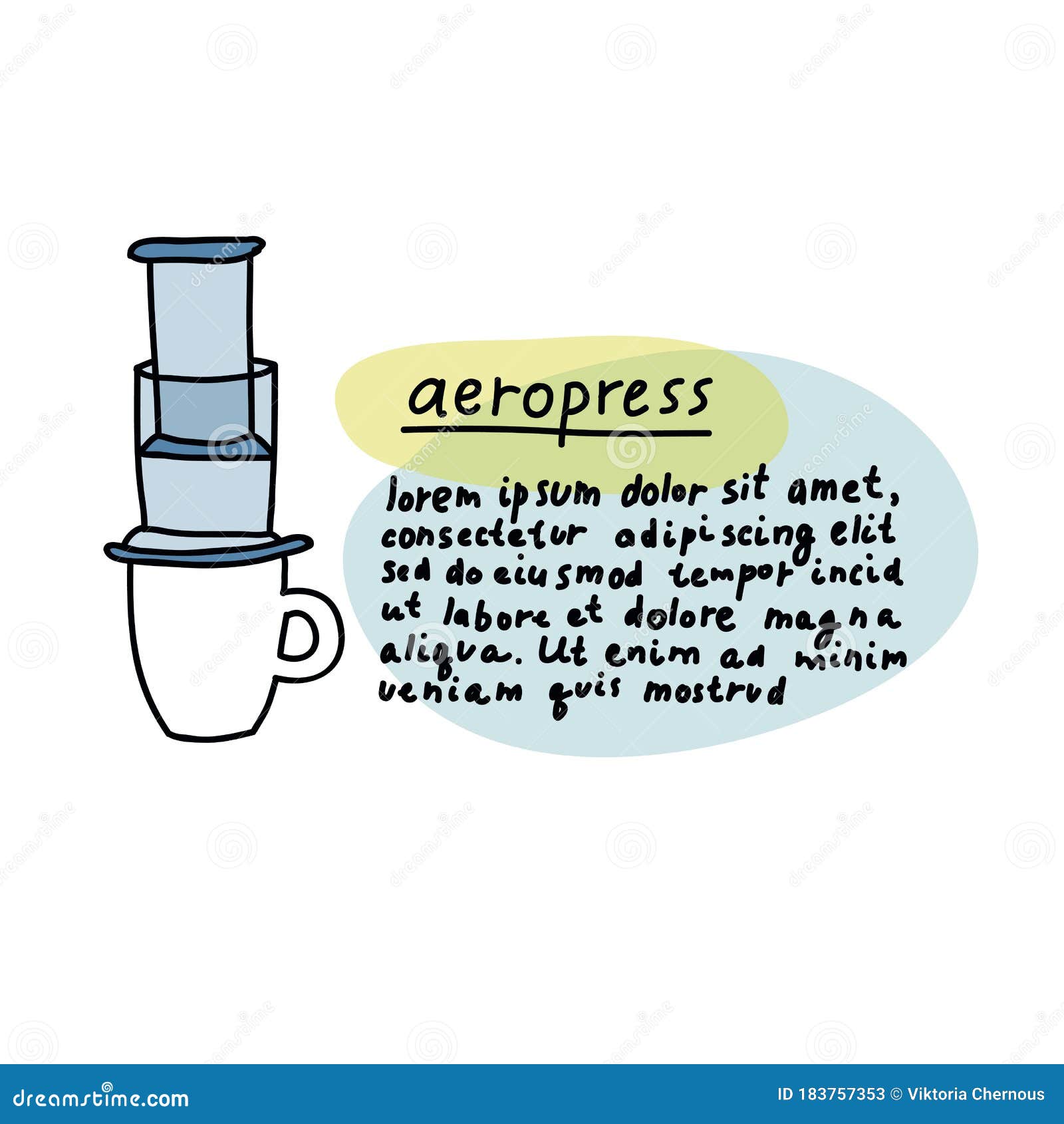 Alternative Coffee Maker, Device for Brewing Coffee Doodle Icon Stock