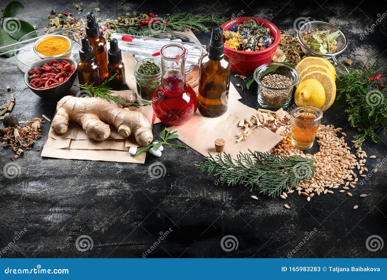 Alternative herb medicine stock image. Image of natural 165983283