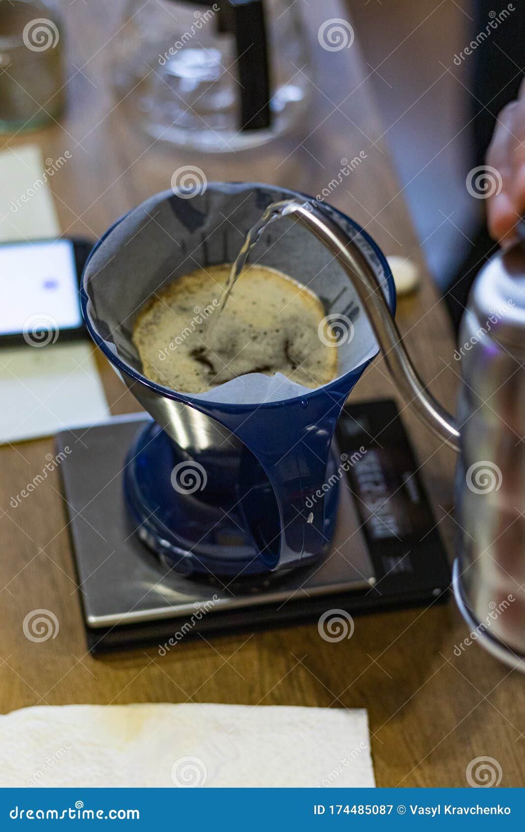 Alternative Manual Coffee Brewing. Infusion of Water Stock Image