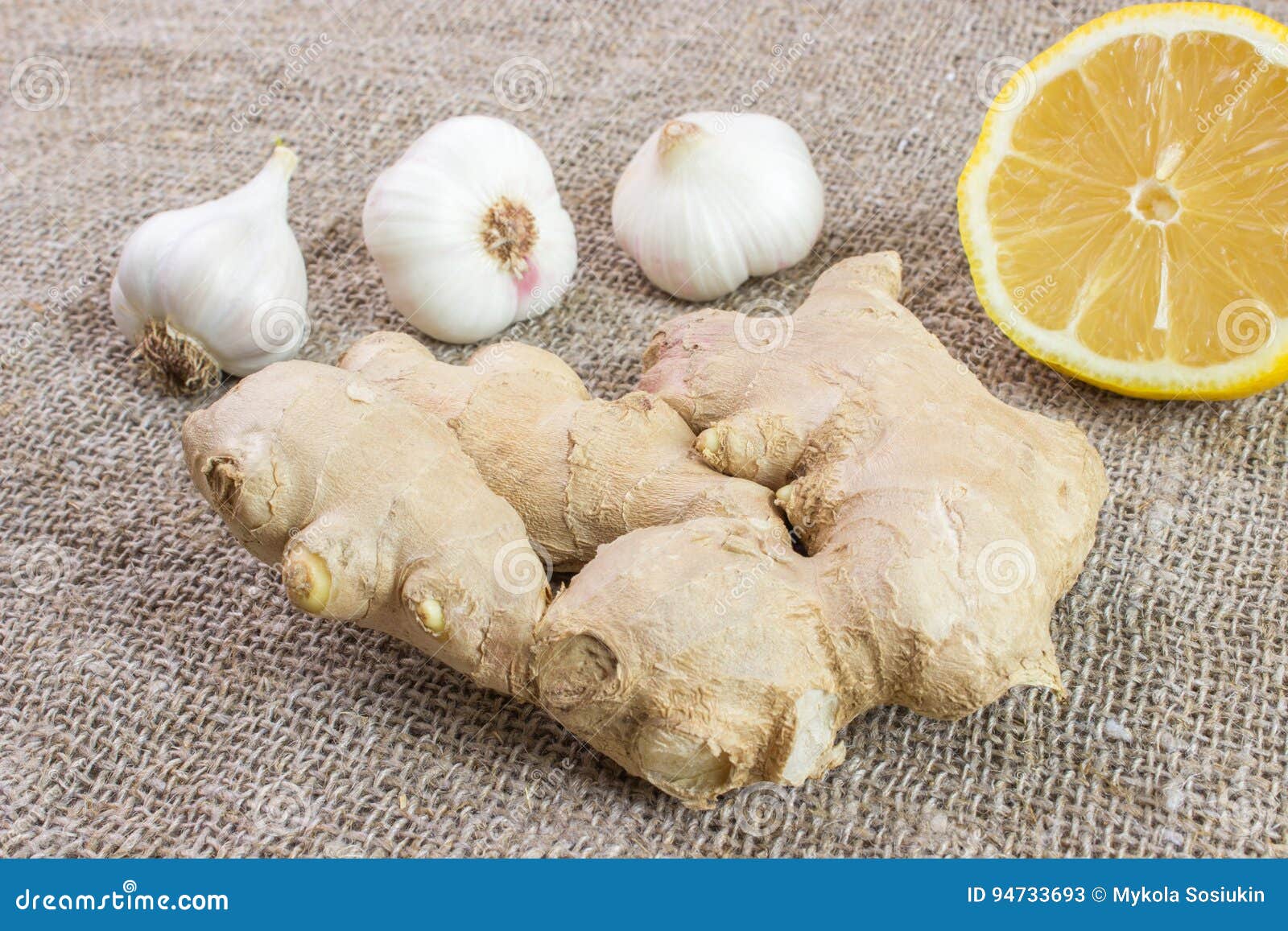 Alternative Medicine with Lemon, Ginger and Garlic Stock Image Image