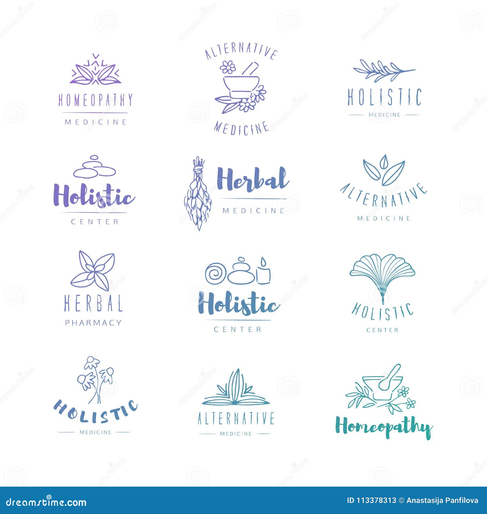 Alternative Medicine Logos Stock Vector Illustration Of Ginkgo