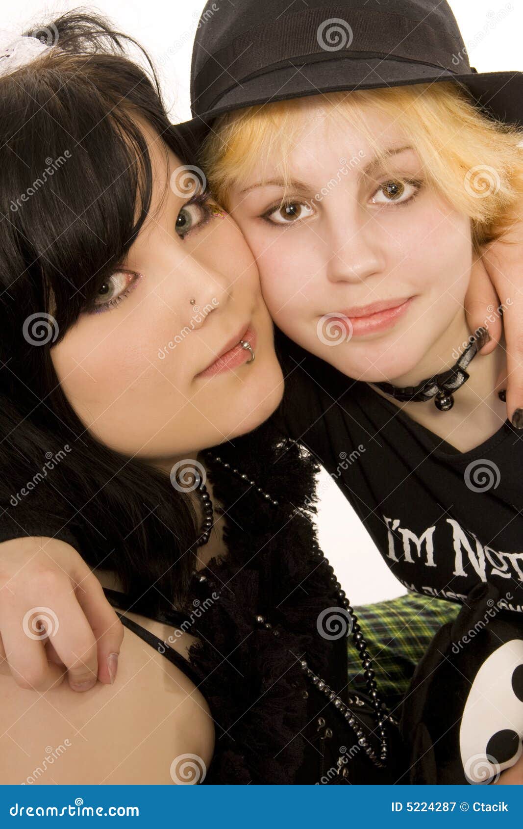Alternative style girls stock image. Image of school, portrait 5224287